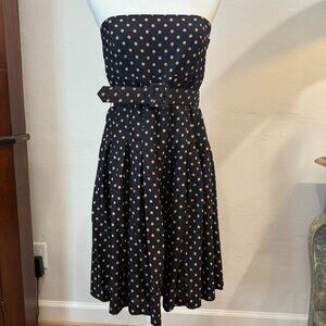 *New Tibi Black and White Polka Dot Dress with belt Size 8